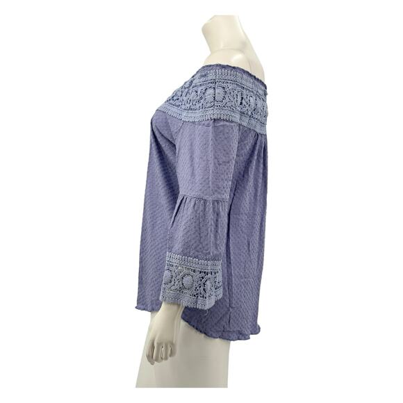 Soft Surroundings Top Womens Medium Purple Bathurst Peasant Boho Cottagecore - Picture 4 of 7